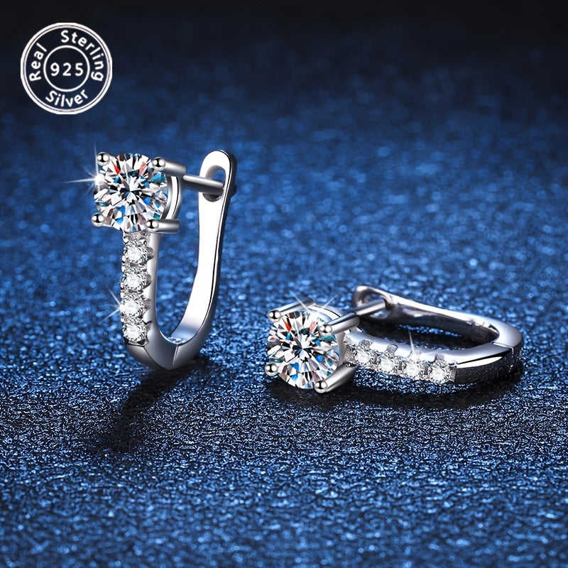 Ikki 1 karat Moissanite toshi 925 sterling kumush bilakuzuklarda, ayollar uchun porloq zargarlik, onalar kuni uchun mukammal sovg'a, kundalik tasodifiy kiyim uchun mos, og'irligi: 2.5g/0.088oz