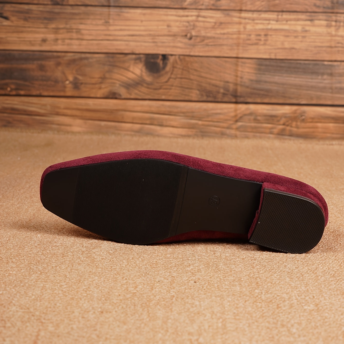 Women's Vintage Mary-Jane Flats Solid Color Fabric Low Block Heel Square Toe Slip-On Shoes