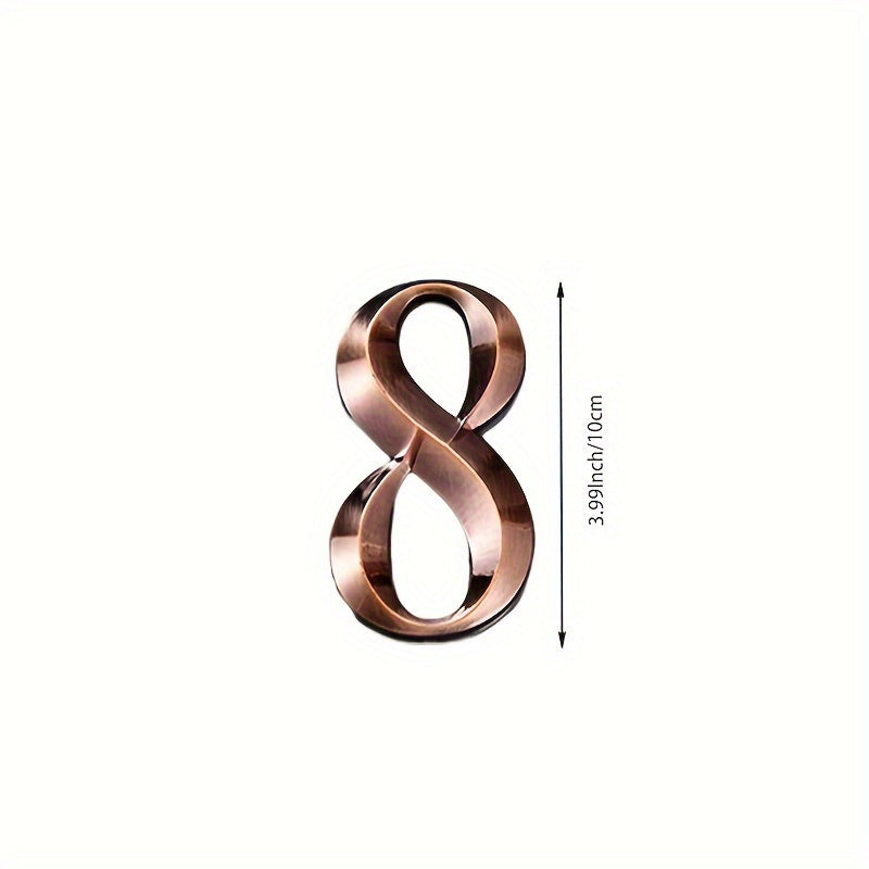 Self-Adhesive Rhombus House Number Sign Resin Copper for Hotels Apartments Modern Homes