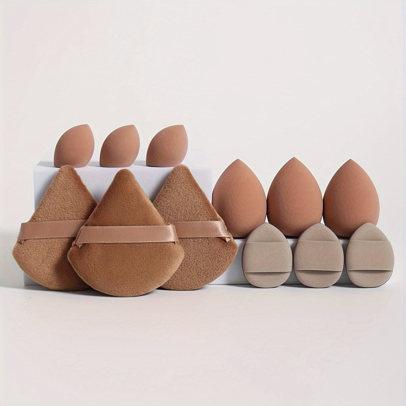 12-Piece Makeup Sponge Set with Foundation Blenders and Powder Puffs for Liquid, Cream, and Powder
