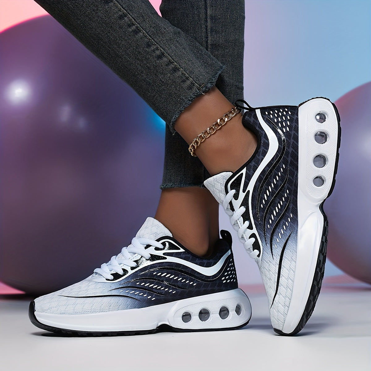 Women’s Air Cushion Sneakers Low-Top Running Shoes Breathable Casual