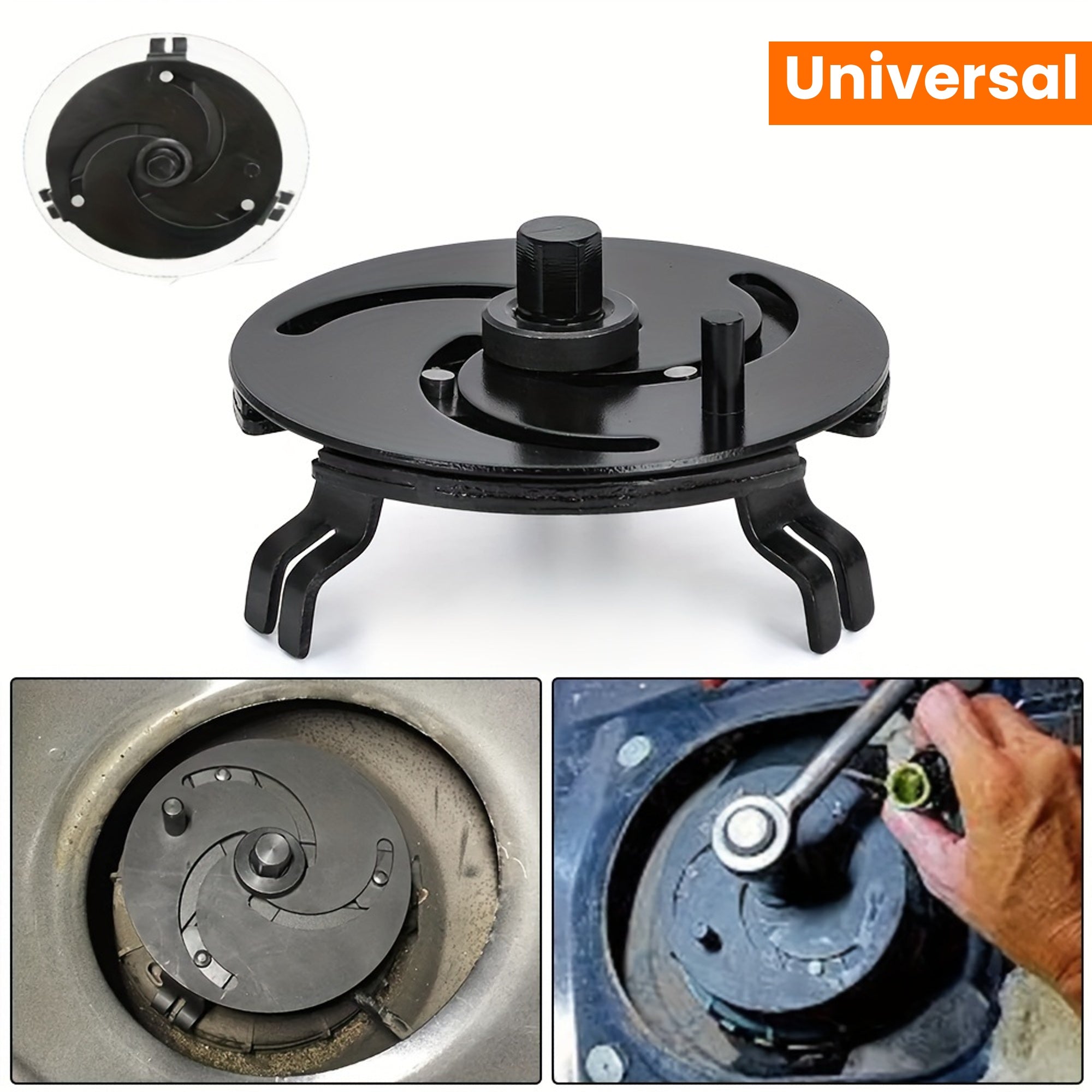 Universal 3-in-1 Fuel Tank Cap Wrench Adjustable Steel Open End Spanner