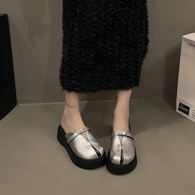 Women’s Platform Mules Slip-On Loafers Summer Casual Synthetic Shoes