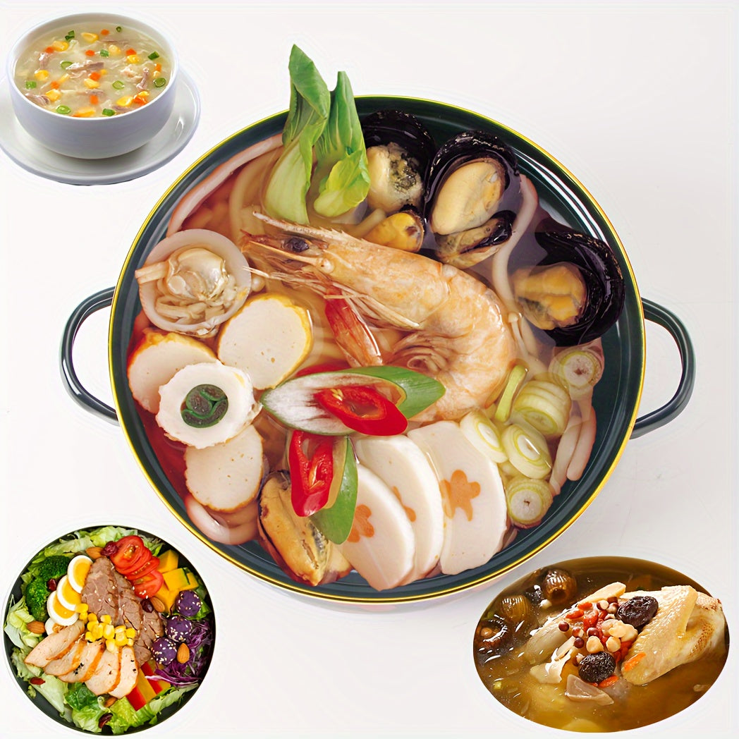 Olla de esmalte multiusos, gran capacidad, adecuada para cocinas de gas y eléctricas