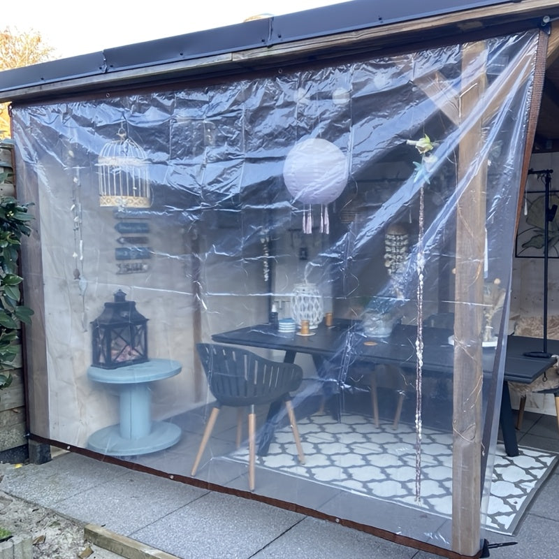 Transparent Balcony Awning Set with Mounting Holes and UV Protection for Carports and Terraces