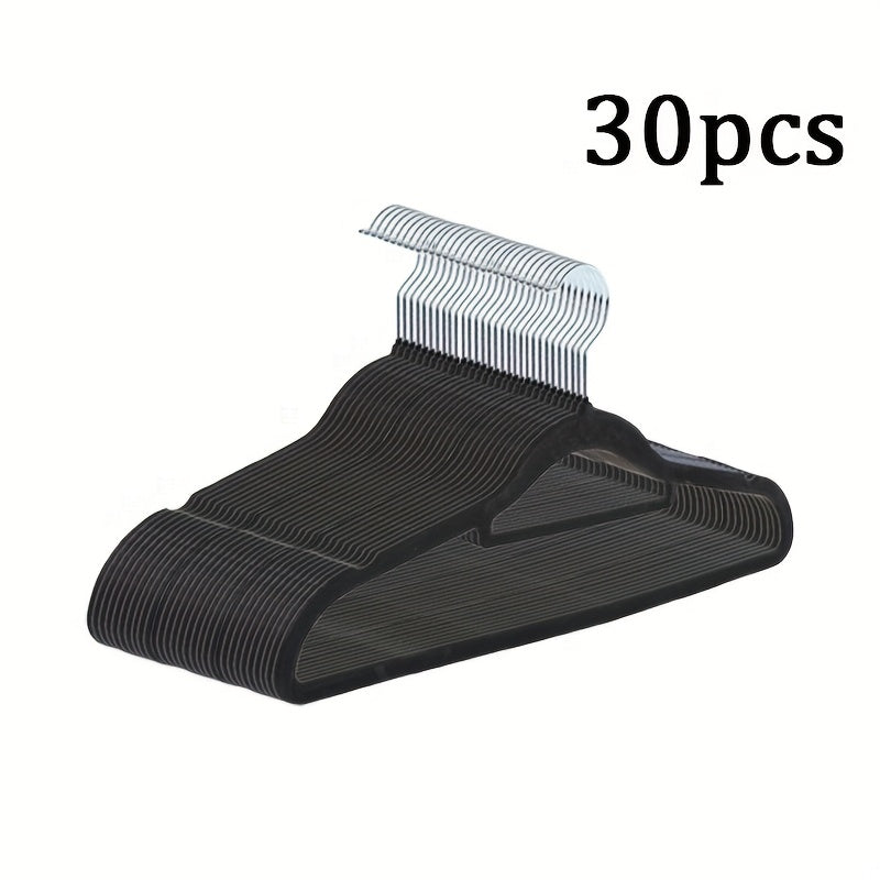 Heavy-Duty Black Velvet Hangers Bundle Includes 5 10 20 or 30 Non-Slip Nano Coated for Coats Pants Dresses