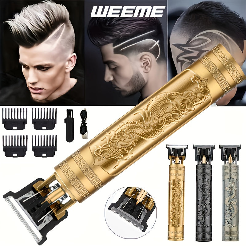 Электрическая машинка для стрижки волос для мужчин, беспроводной аккумуляторный триммер для бороды и стрижек