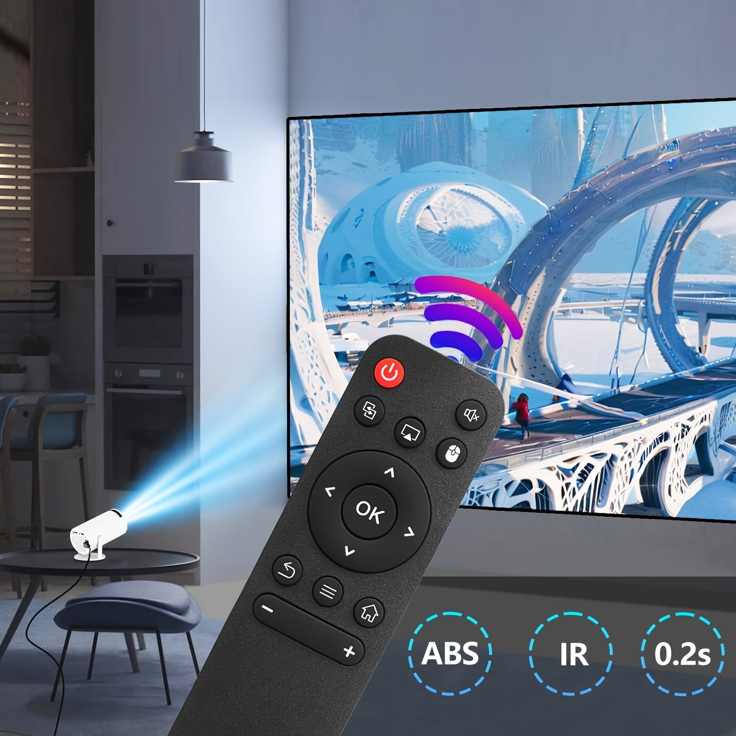 Control remoto para proyectores compatible con chipset H713 con batería