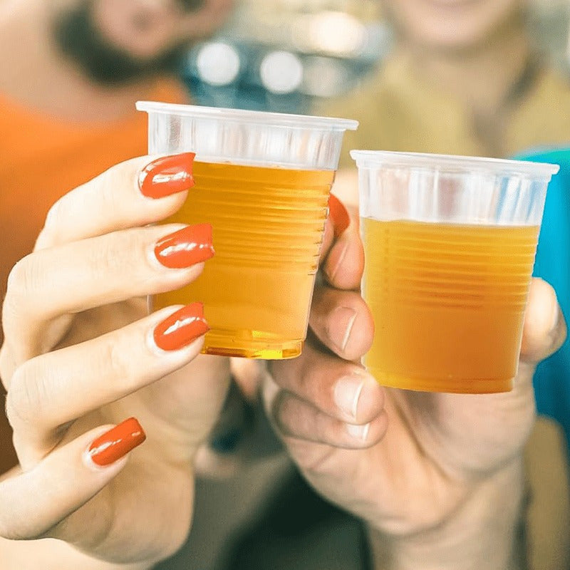 100 Pack 5oz Clear Disposable Plastic Cups No Coating for Parties and Events