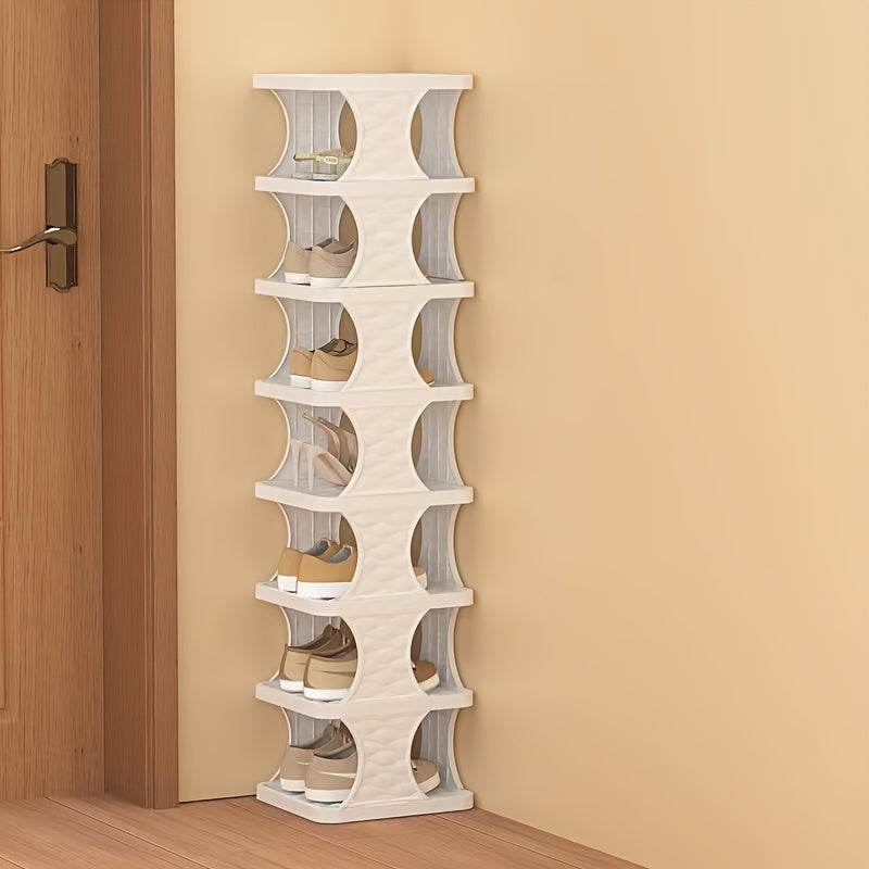 Foldable Shoe Rack 2 Tiers Space-Saving No-Hassle Assembly Entryway Living Room Organizer