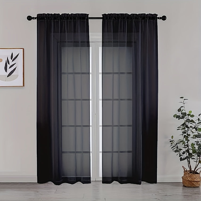 Sheer Curtain Panels with Rod Pocket for Bedroom Living Room Office Kitchen