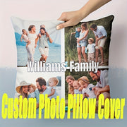 Funda de almohada personalizada con foto, diseño familiar o de pareja, 45.72cm, felpa suave