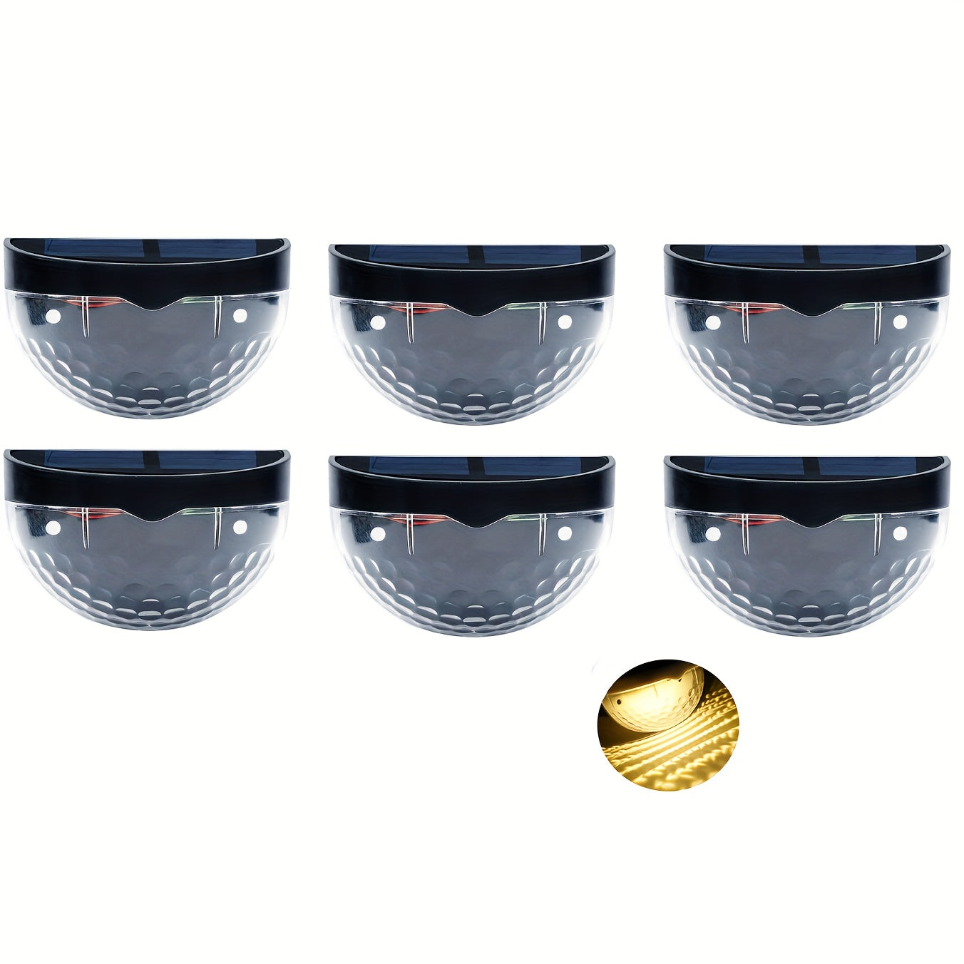 6pcs Luces solares de cerca para exteriores luz cálida blanca camino jardín patio iluminación