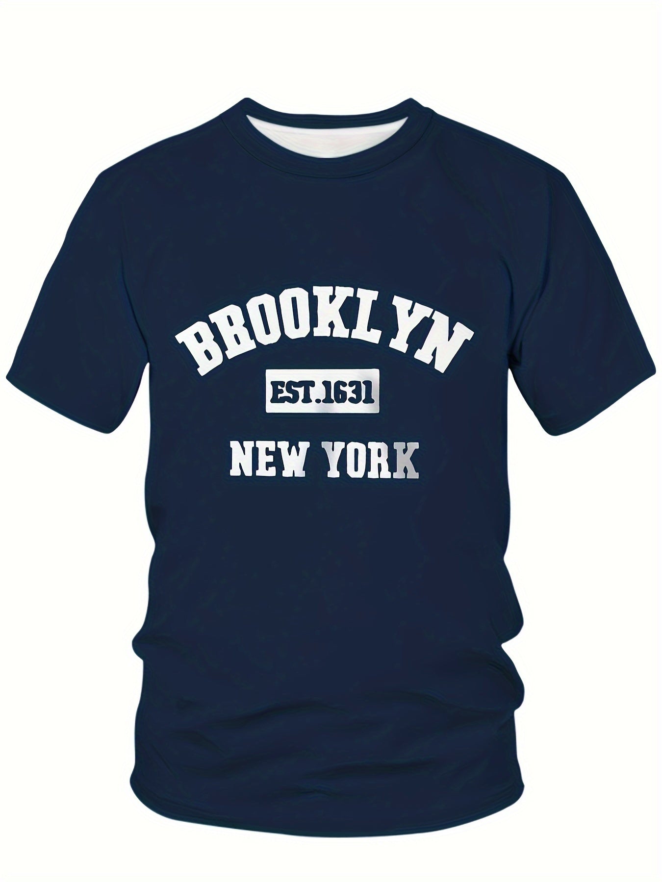 Мужская футболка большого размера из полиэстера с принтом, вдохновленным Бруклином, короткий рукав, повседневный спортивный топ