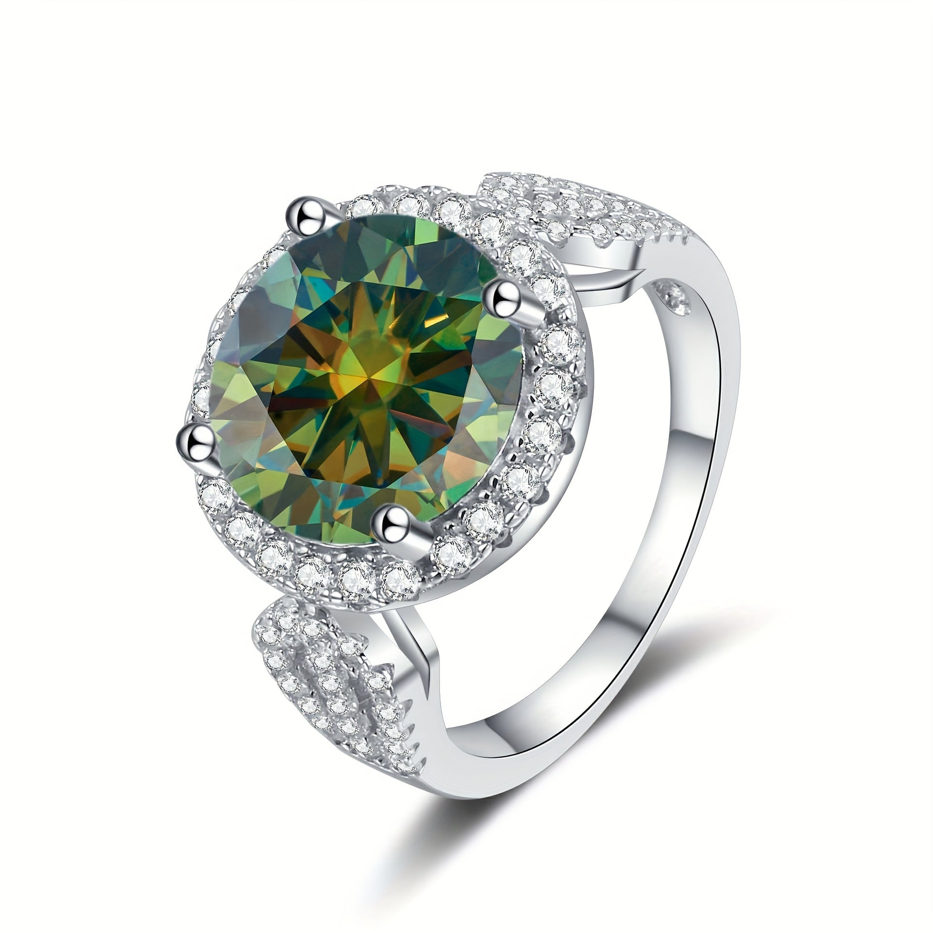 Sterling Silver 5 Carat Moissanite Engagement Ring for Weddings and Anniversaries