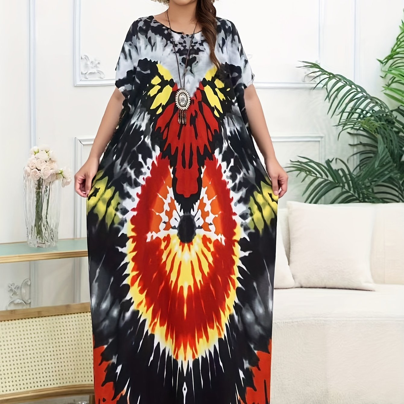 Plus o'lcham ayollar uchun erkin o'rta sharq plyaj kiyimlari, bikini va ta'til uchun