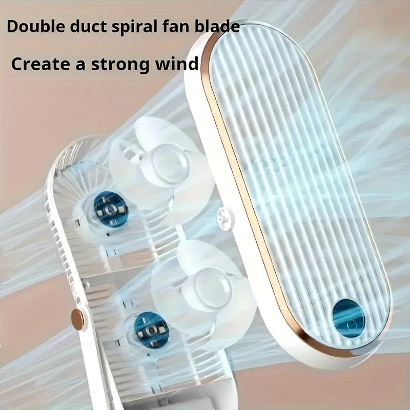 Portable Handheld Fan with Rechargeable Battery, 5 Speeds, 720° Hair Dryer