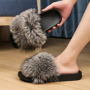 Women’s Fuzzy Slip-On House Slippers with Cushioned Comfort and Anti-Slip Sole