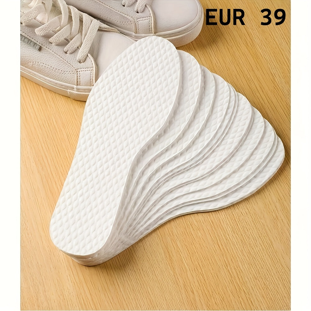 Unisex Breathable Disposable Insoles Sweat-Absorbent Foot Inserts for Hiking Jogging White EUR35-45