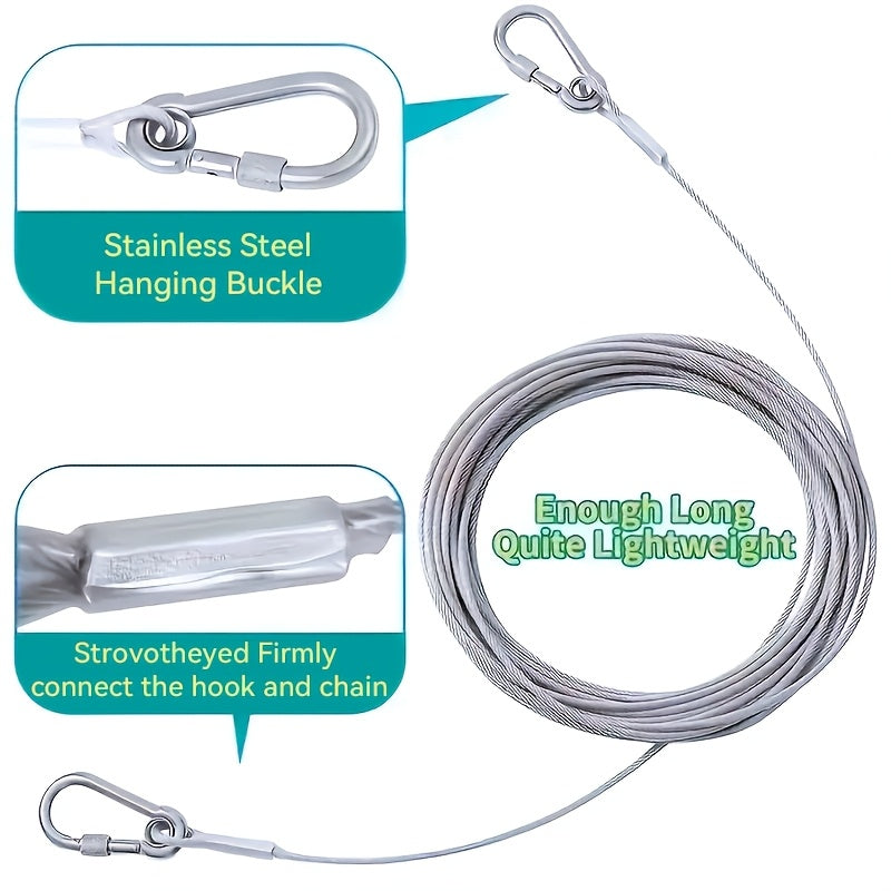 Single Stainless Steel Clothesline Portable Indoor Outdoor Laundry Camping Accessories