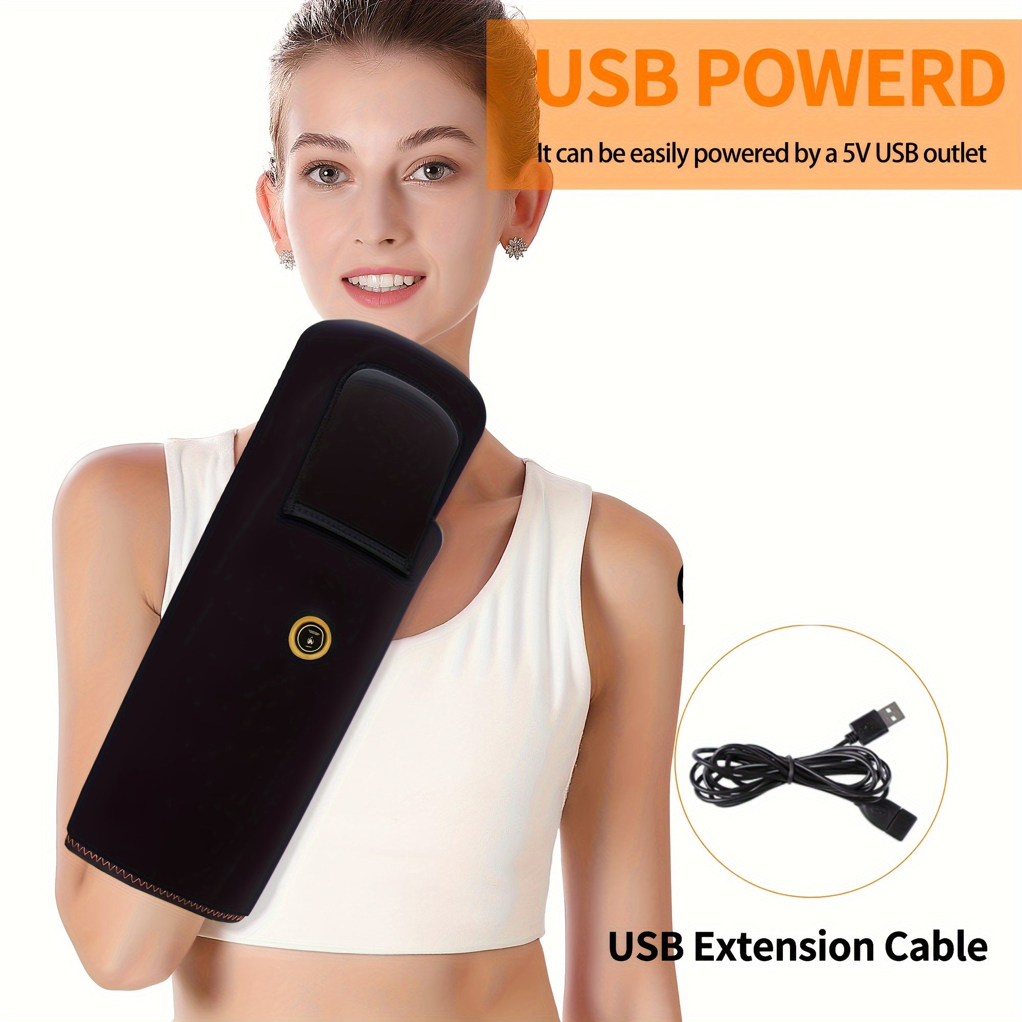 USB-аккумуляторный согреватель для пальцев и запястий с функцией массажа, регулируемыми настройками температуры и EVA-амортизацией - идеально подходит для облегчения боли и расслабления мышц. В комплект входит USB-кабель для зарядки.