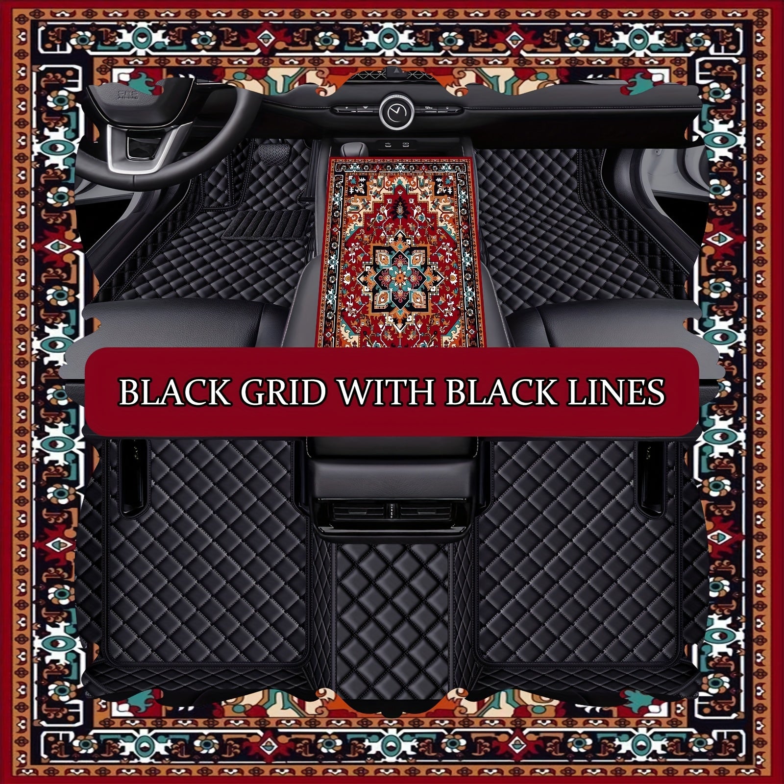 Car Faux Leather Mat Set for SUV All-Season Non-Slip Durable Passenger