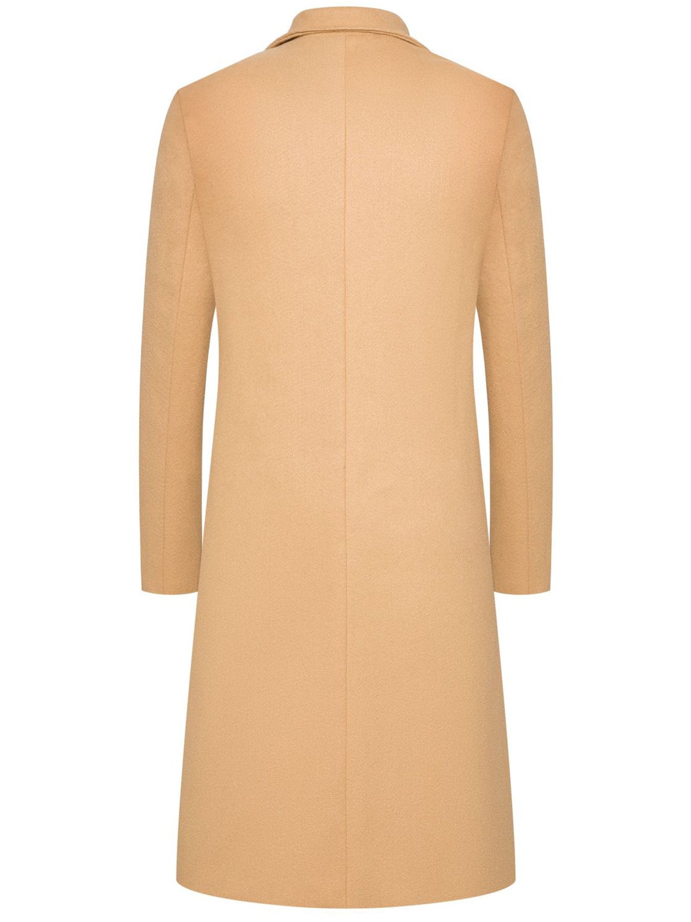 Men's Slim-Fit Mid-Length Pea Coat Polyester Solid Fall Winter Casual