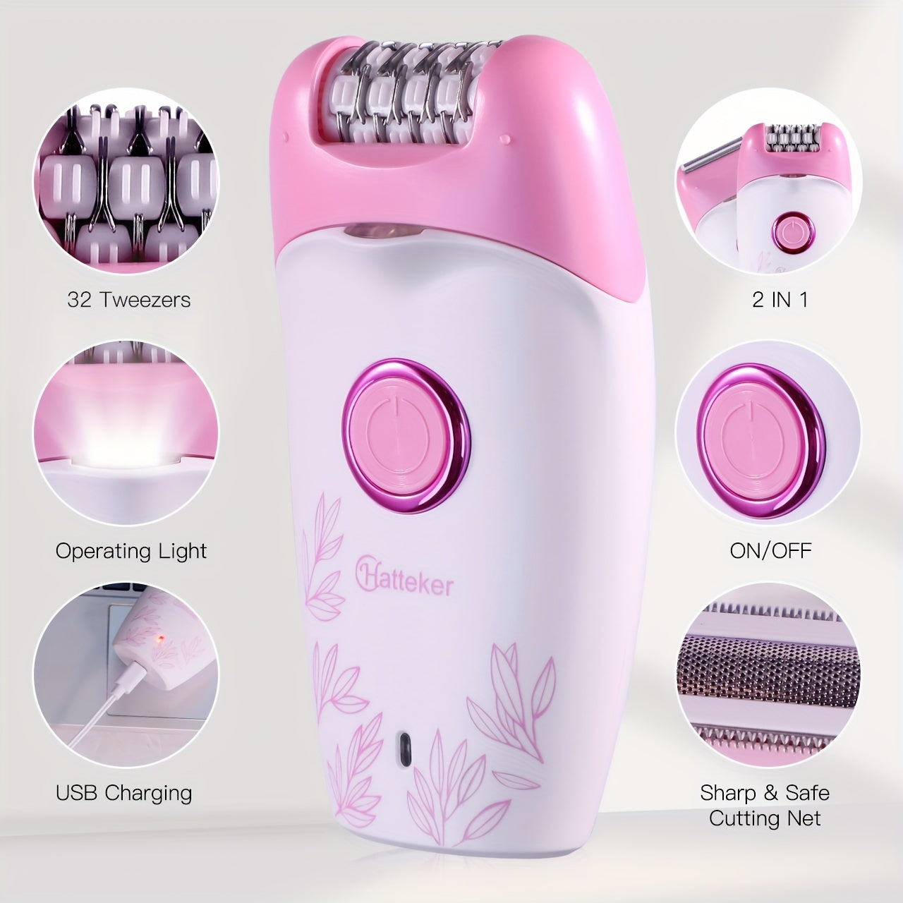 Women's 2-in-1 Electric Hair Remover Multi-Function Underarm Trimmer