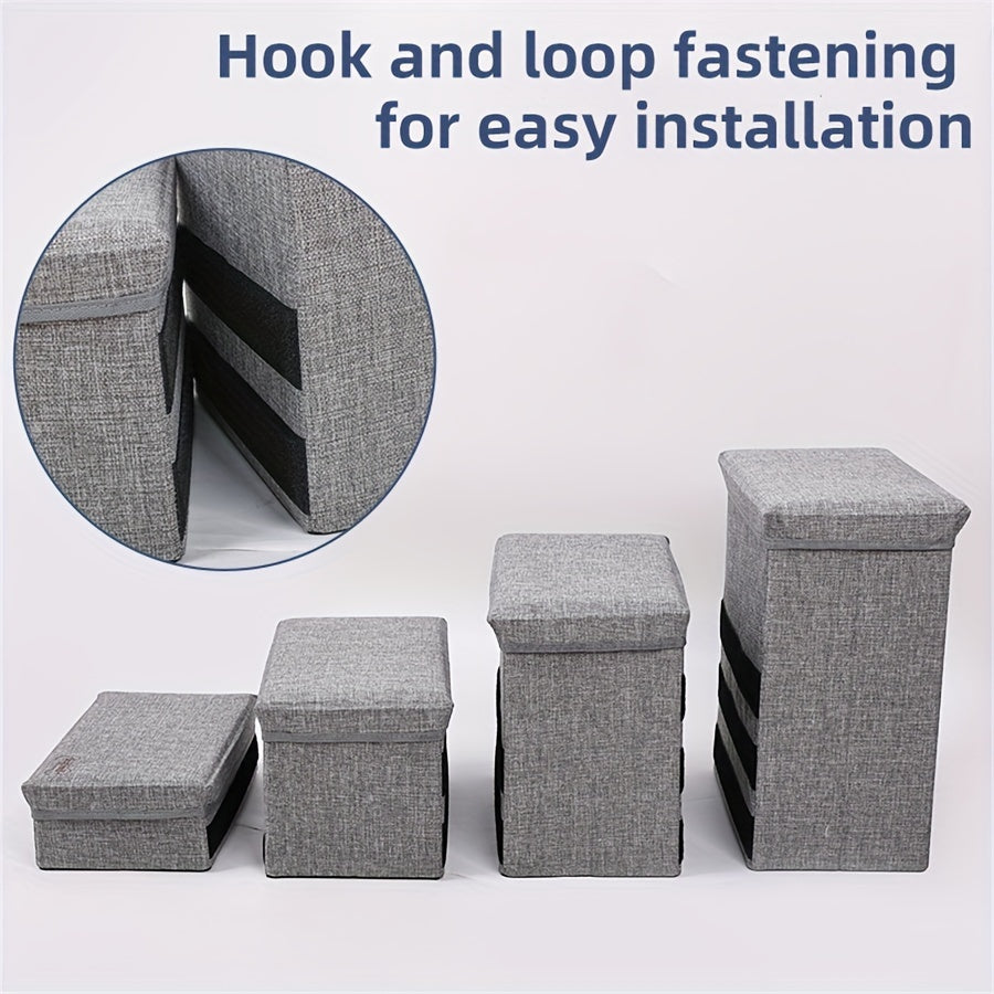 Escalera plegable de 4 niveles para mascotas de color gris para perros pequeños y minúsculos