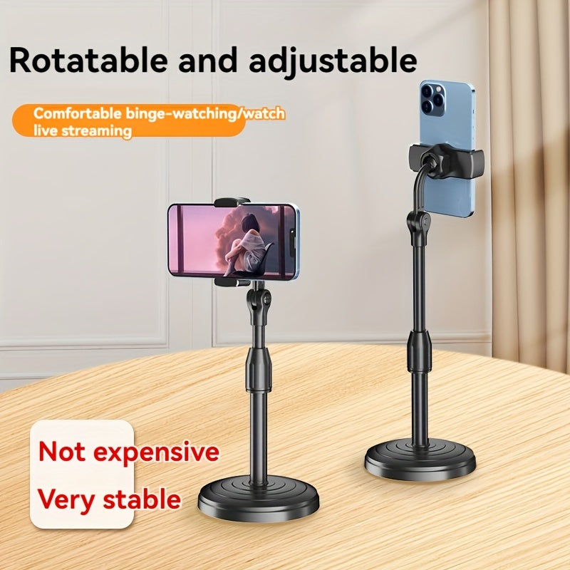 Adjustable Phone Stand Holder with Weighted Chassis Waterproof Plastic for Hands-Free Use