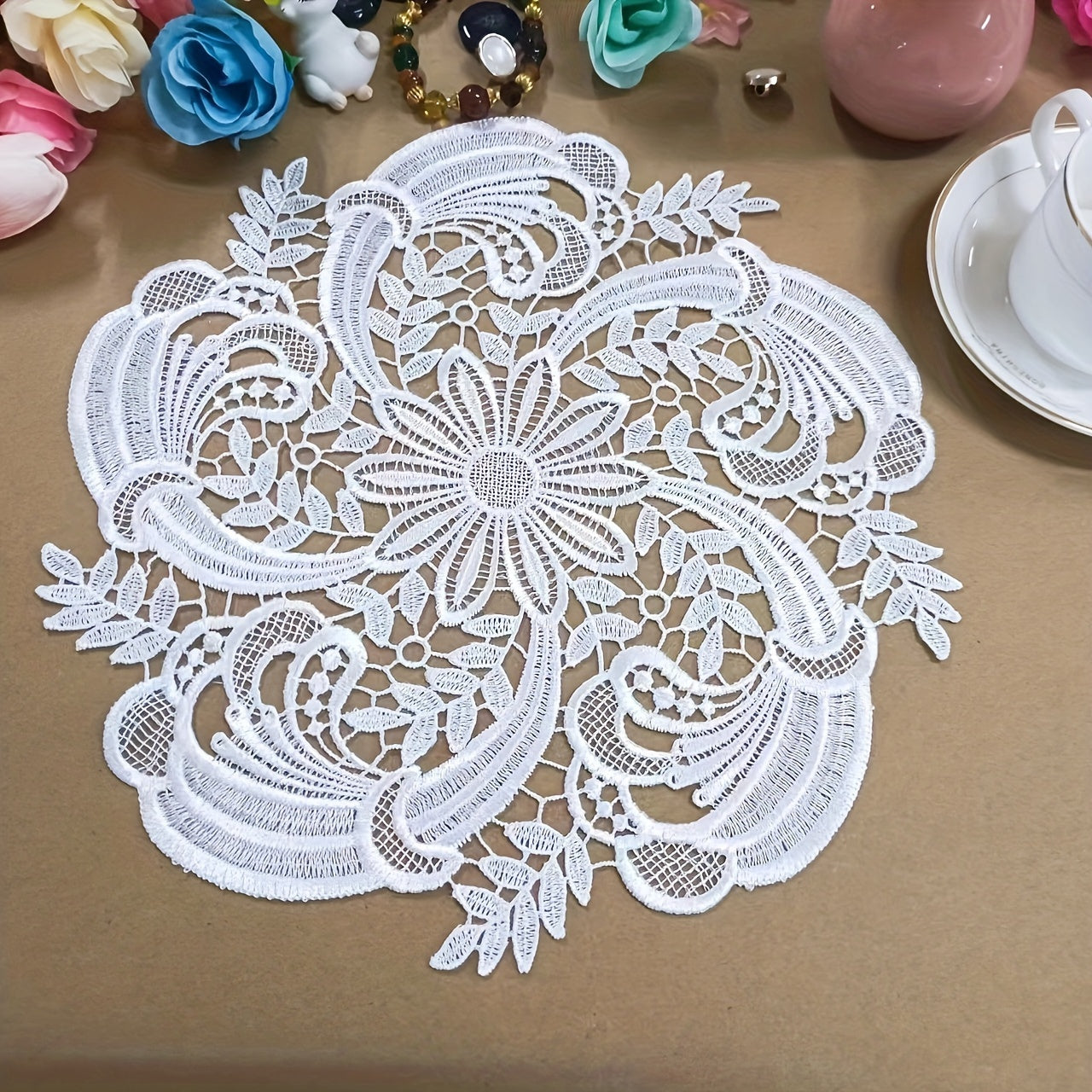 European Lace Coaster Set for Table Protection Elegant Home Decor