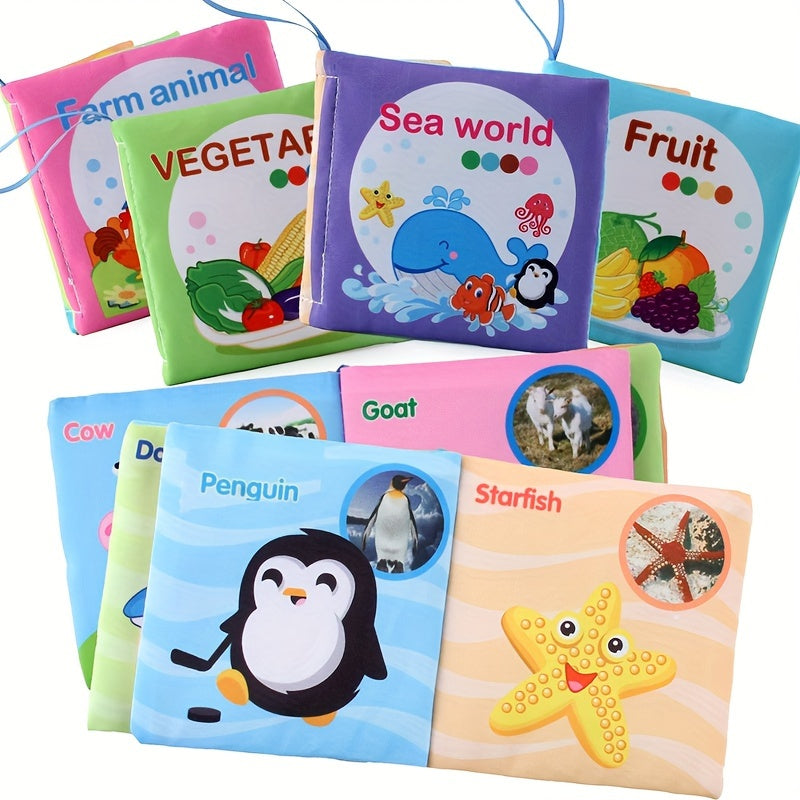 Baby Cloth Book for Infants 0+ with Animal, Transportation, Fruit, Ocean Themes