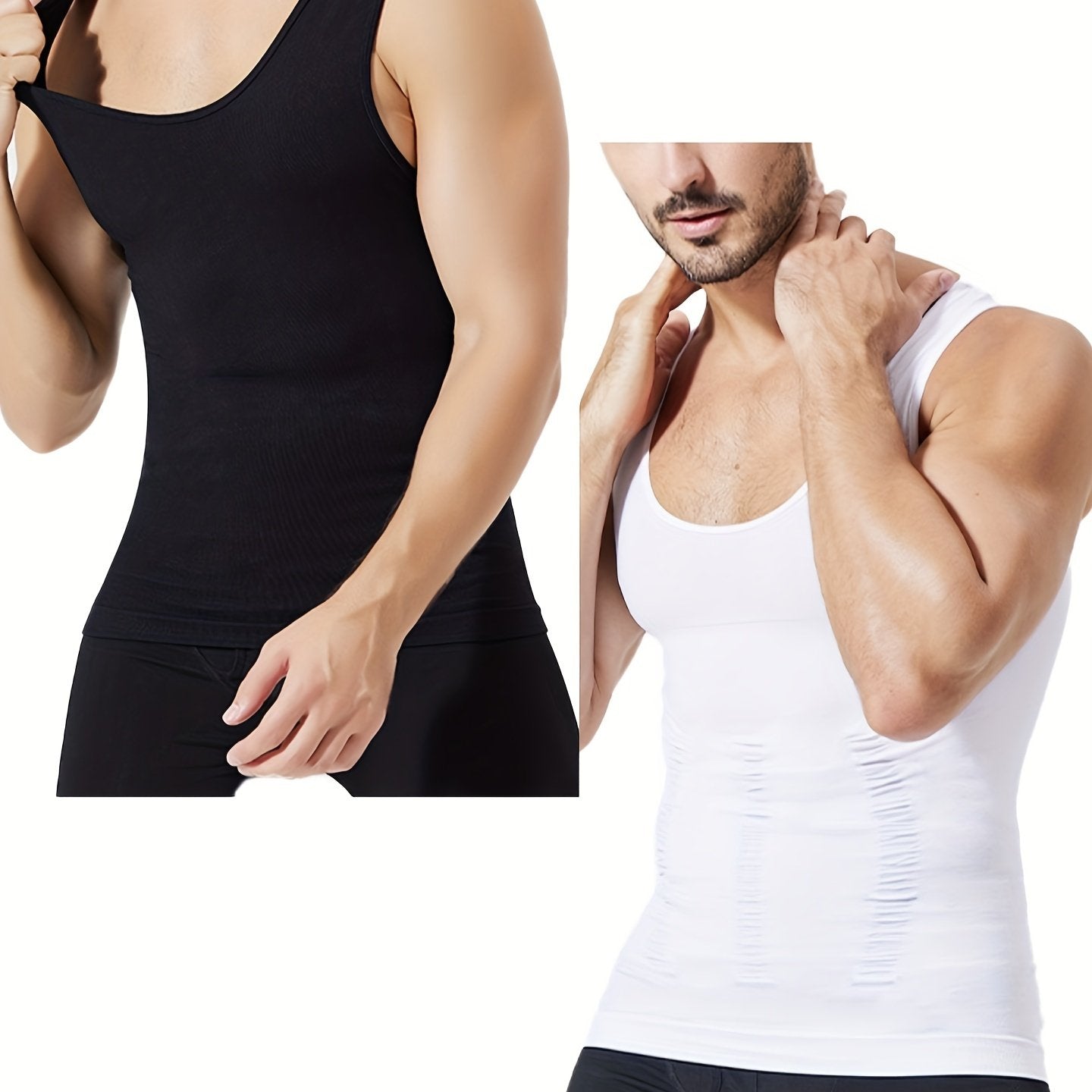 Men's Thermal Compression Tank Top for Abdomen Slimming Sleeveless High-Stretch Nylon Casual