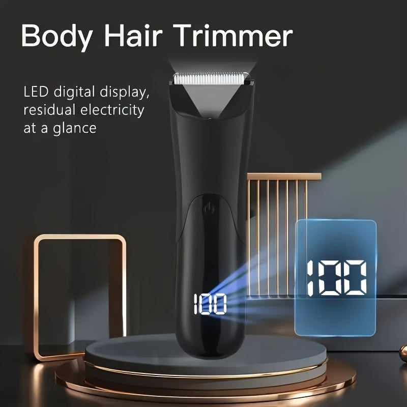 Men's Electric Trimmer with Ceramic Blade USB Rechargeable for Body and Grooming