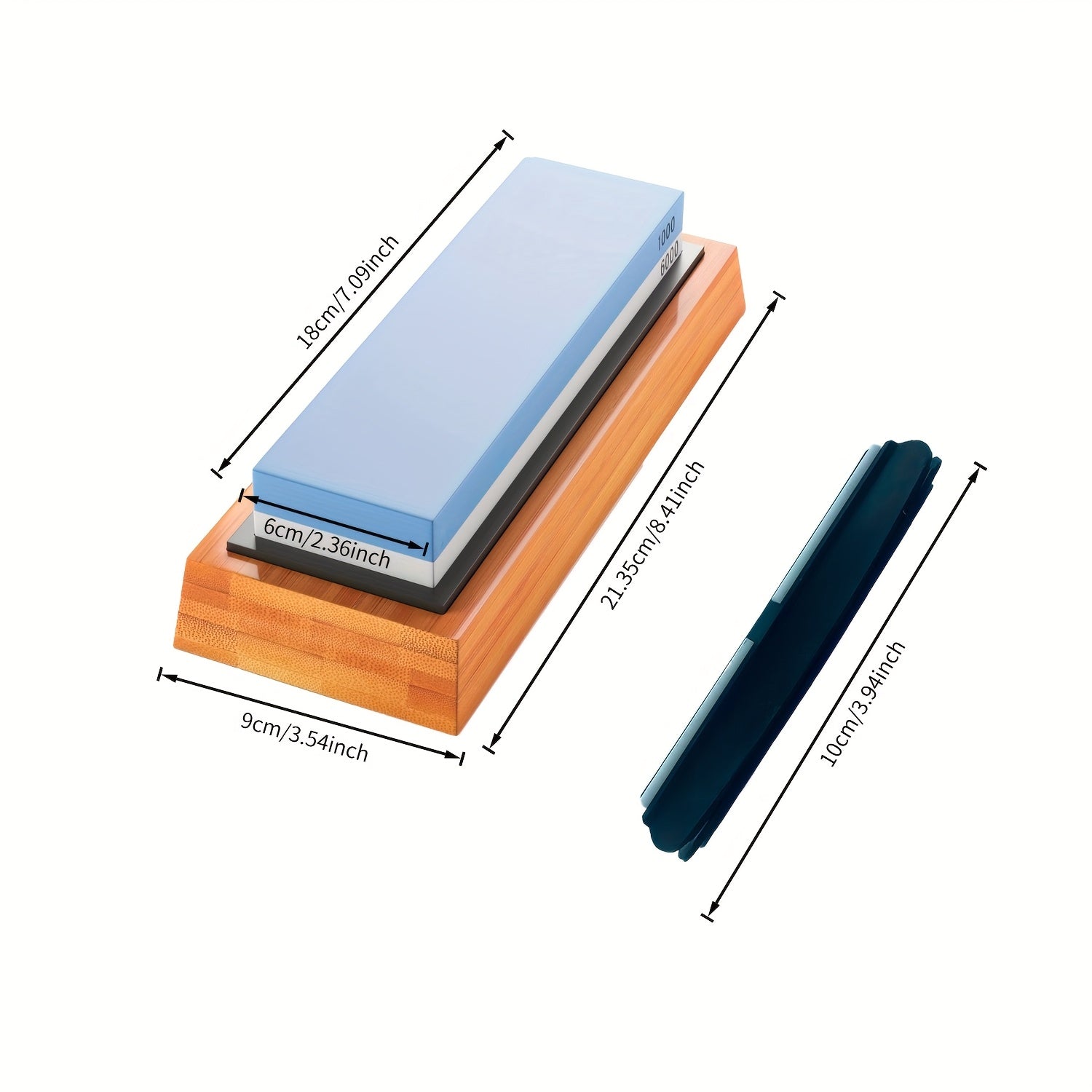 Butaq bilan ikkita Grit Non-Slip Pichoqni silliqlash matosi va bambuk asos va klip