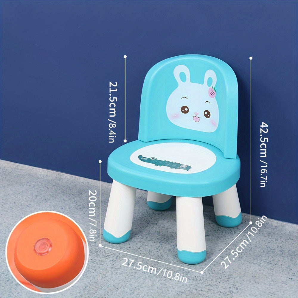 Silla de animal de dibujos animados que emite sonidos para niños con respaldo de felpa, antideslizante y duradera