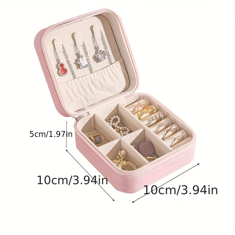 Caja de almacenamiento para joyas Multi-Grid con forro suave para collares y pendientes