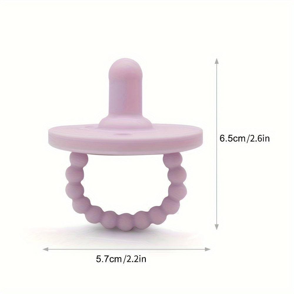 Soft Silicone Pacifier for Newborns with Cute Round Shape Teething Soother