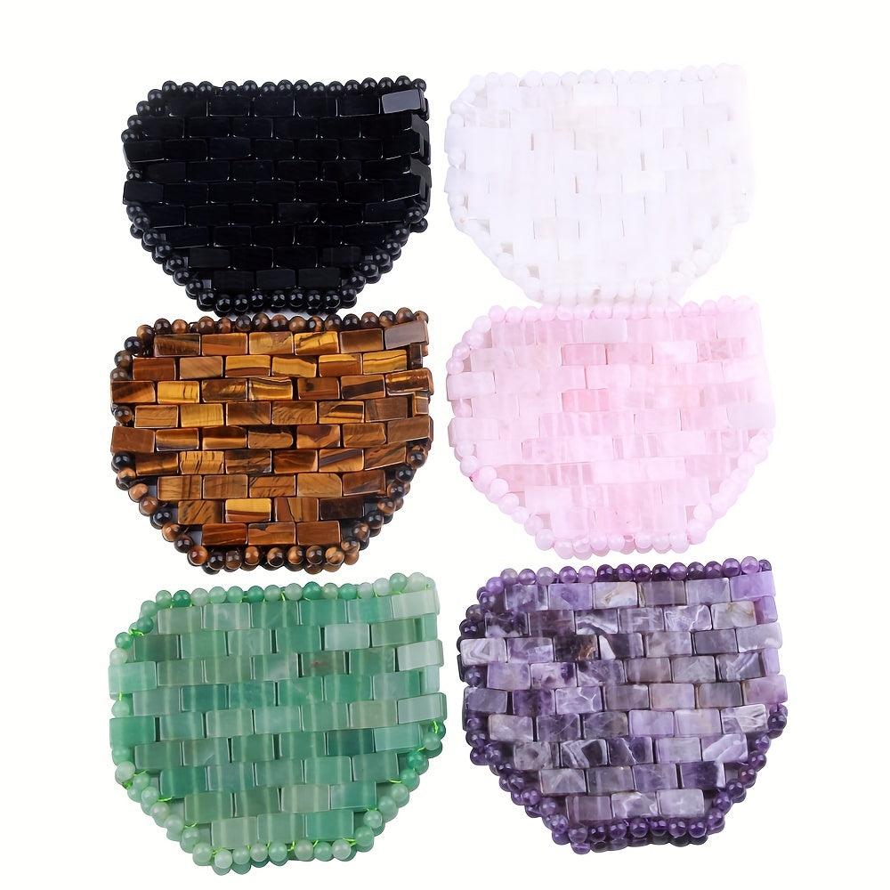 Natural Stone Eye Mask Rose Quartz Amethyst Obsidian Green Aventurine Yellow Tiger Eye Relaxation Sleep Mask