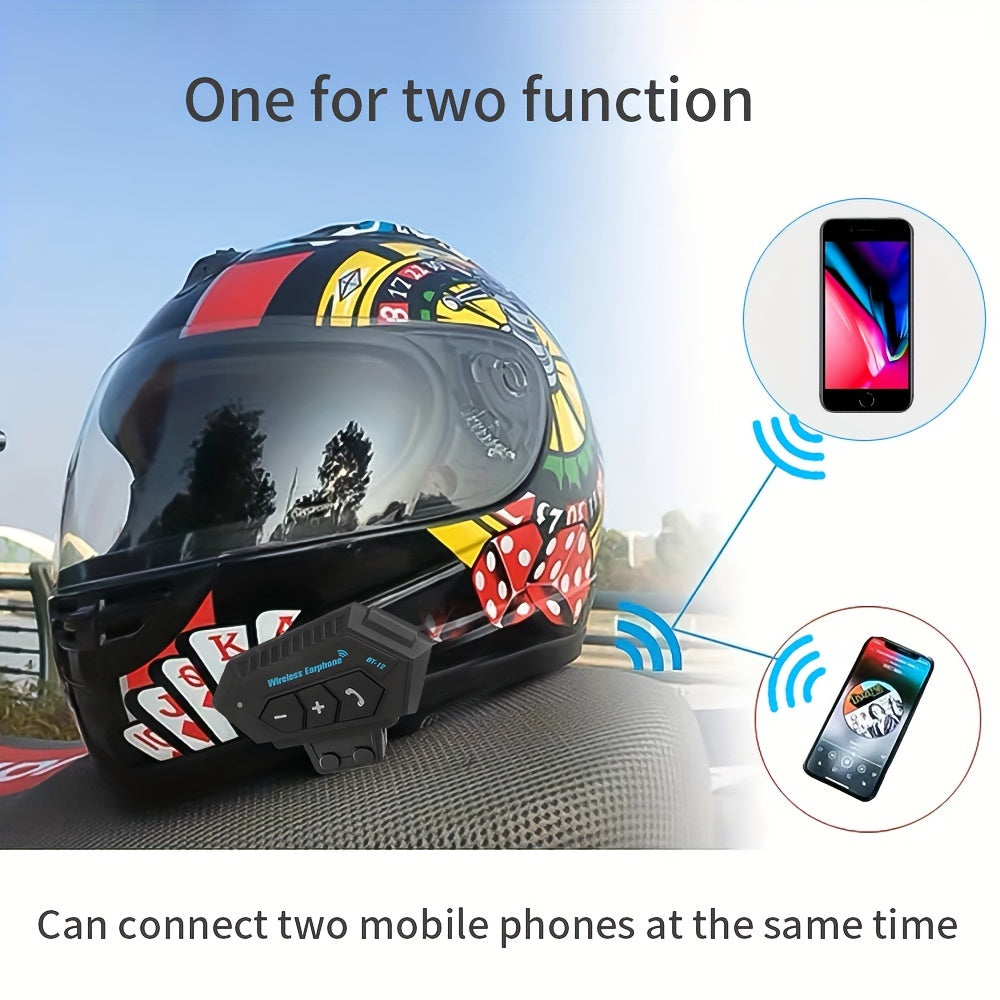 Motorcycle Helmet Headset Wireless 5.0 Hands-Free Calling Stereo Music