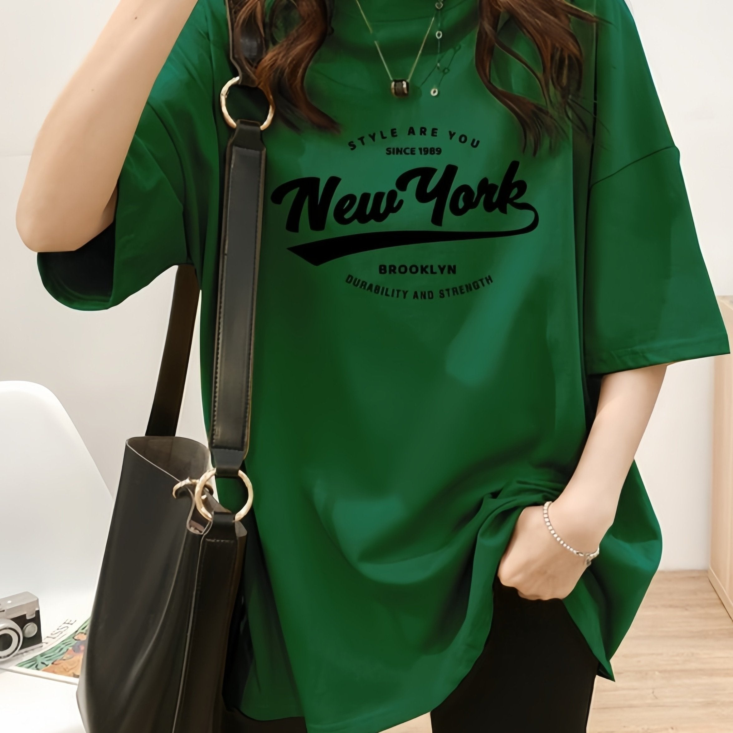 Women's Cotton Letter Print T-Shirt for Summer and Spring Half Sleeve Casual Top