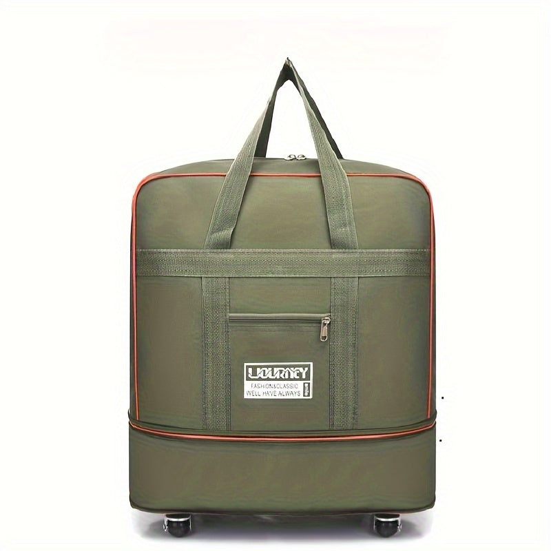 Foldable Travel Luggage Bag with Wheels Expandable Carry-On Suitcase for Business and Travel