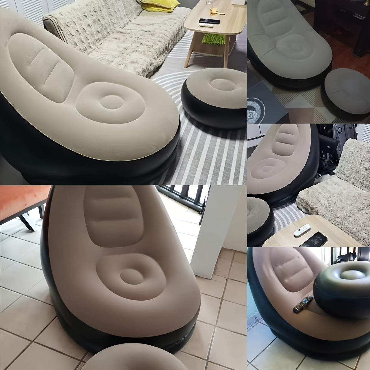 Sofá inflable portátil para salón, uso en interiores y exteriores, color mezclado