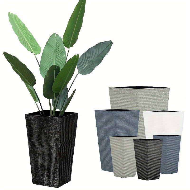 Large Tall Plastic Planter for Outdoor Indoor Garden Patio Flower Pot