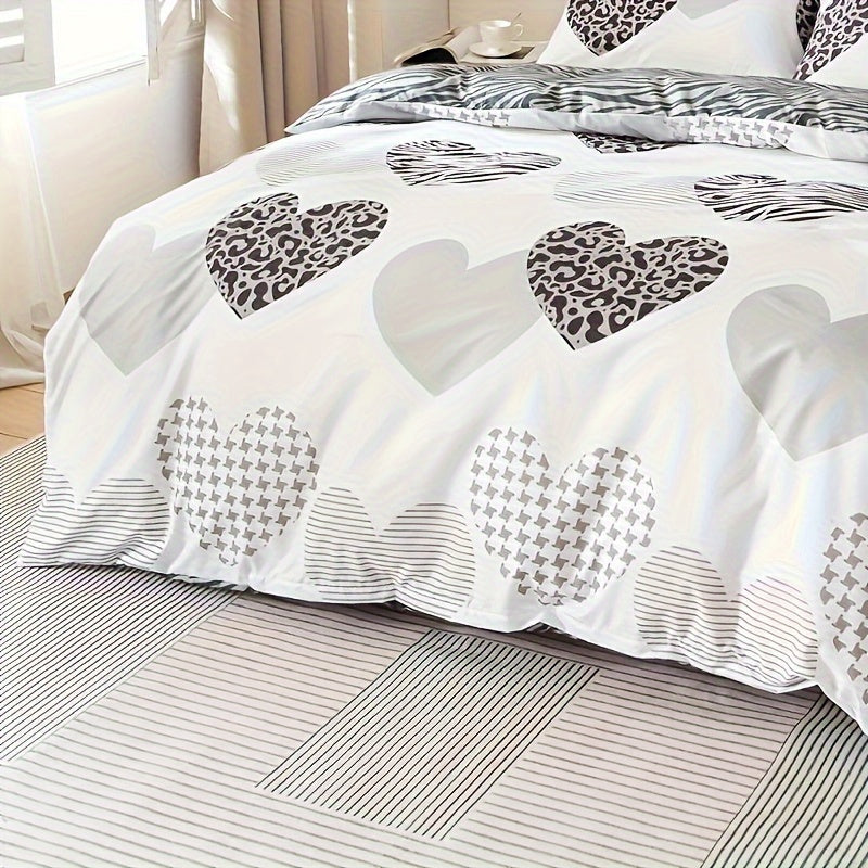 Juego de 3 piezas de funda de edredón con estampado de leopardo que incluye funda de edredón y fundas de almohada ropa de cama suave para dormitorio o habitación de invitados