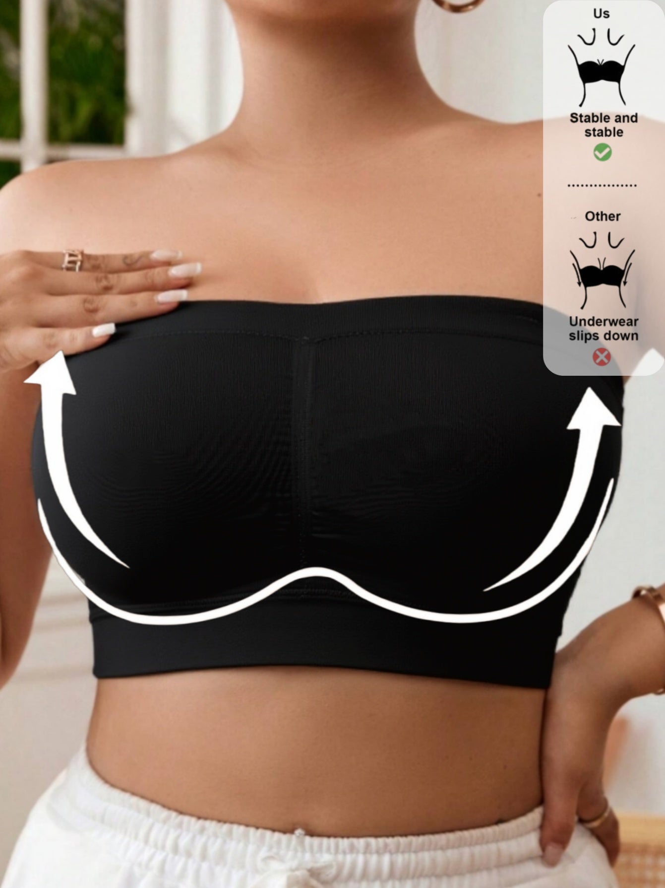 Plus Size Seamless Women’s Sports Bra Strapless Breathable Running Pilates