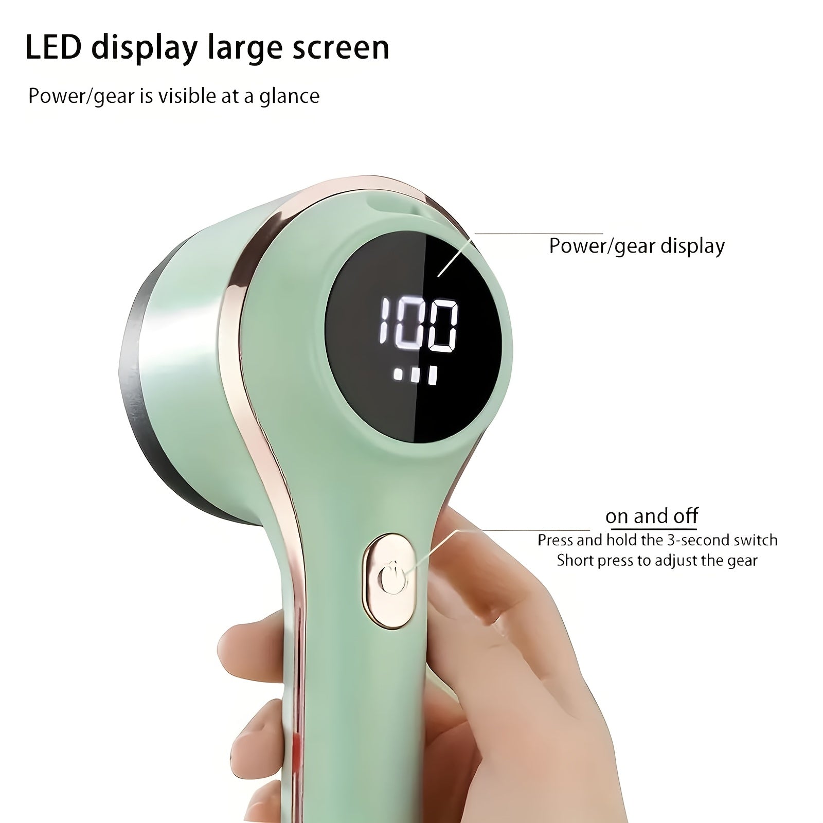 Portativ mato qirqish mashinasi raqamli displey bilan, USB orqali zaryadlanadigan va 3 tezlikda sozlanadigan, kiyimlar va mebellar uchun.