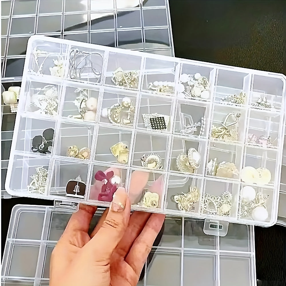 Plastic Jewelry Organizer Box with 28 Compartments for Beads and Jewelry Storage