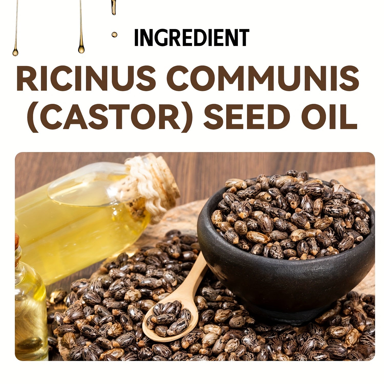 200ml Cold-Pressed Unrefined Castor Oil for Hair Eyelashes Eyebrows Skin