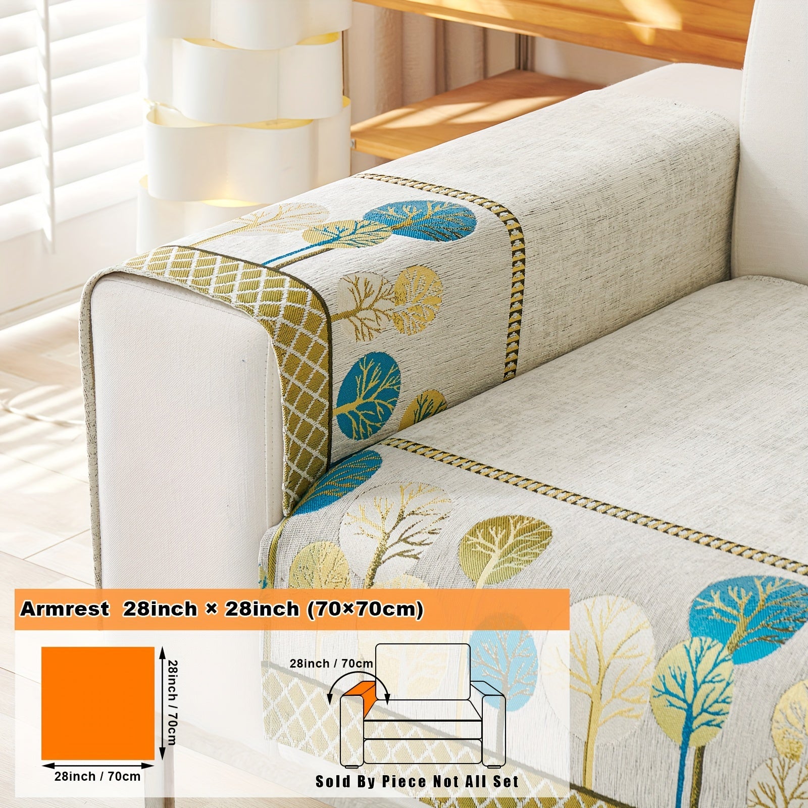 Bohemian Moonlit Trees Sofa Cover for Single to Quadruple Seaters Pet-Friendly Machine Washable Viscose